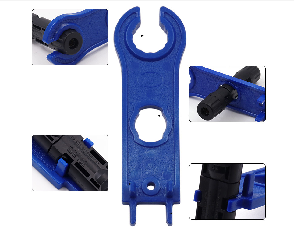2PCS MC-4 Solar Connector Tool for Spanner Wrench PV Panel Wire Connect Blue