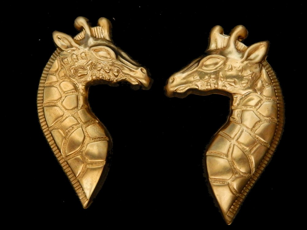 Giraffes / Mirror Image /Raw Brass Stampings / One Pair