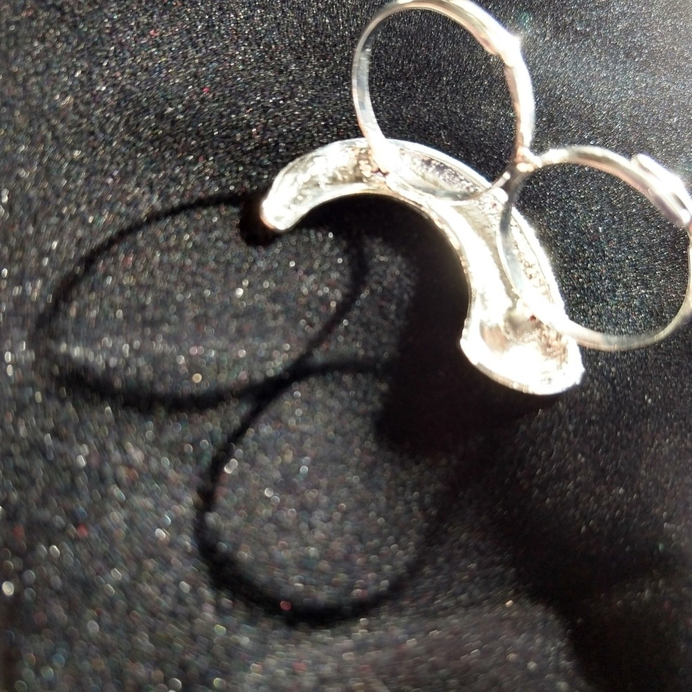 Ring Worm, Adjustable Double Finger Ring; Worm or Ram Horn OSFA both bands