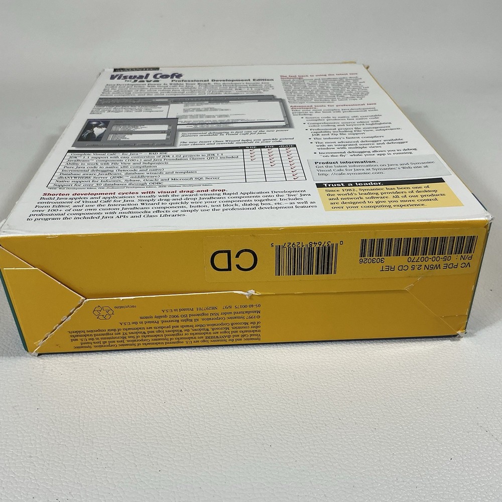 Visual Cafe 2.5 Professional Development + Manual PC CD create Java Windows 95