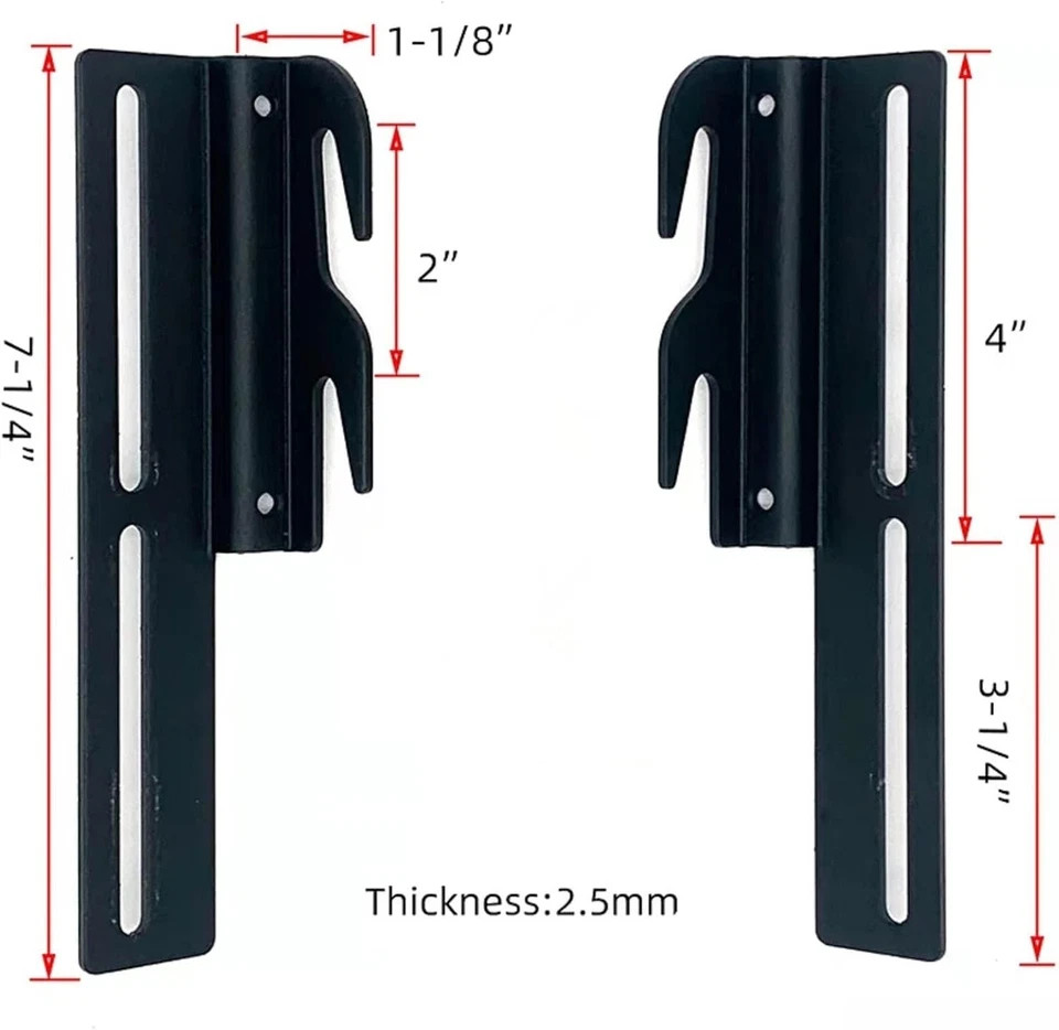 Headboard Adapter Brackets, Bed Frame Hooks, Brackets for Black