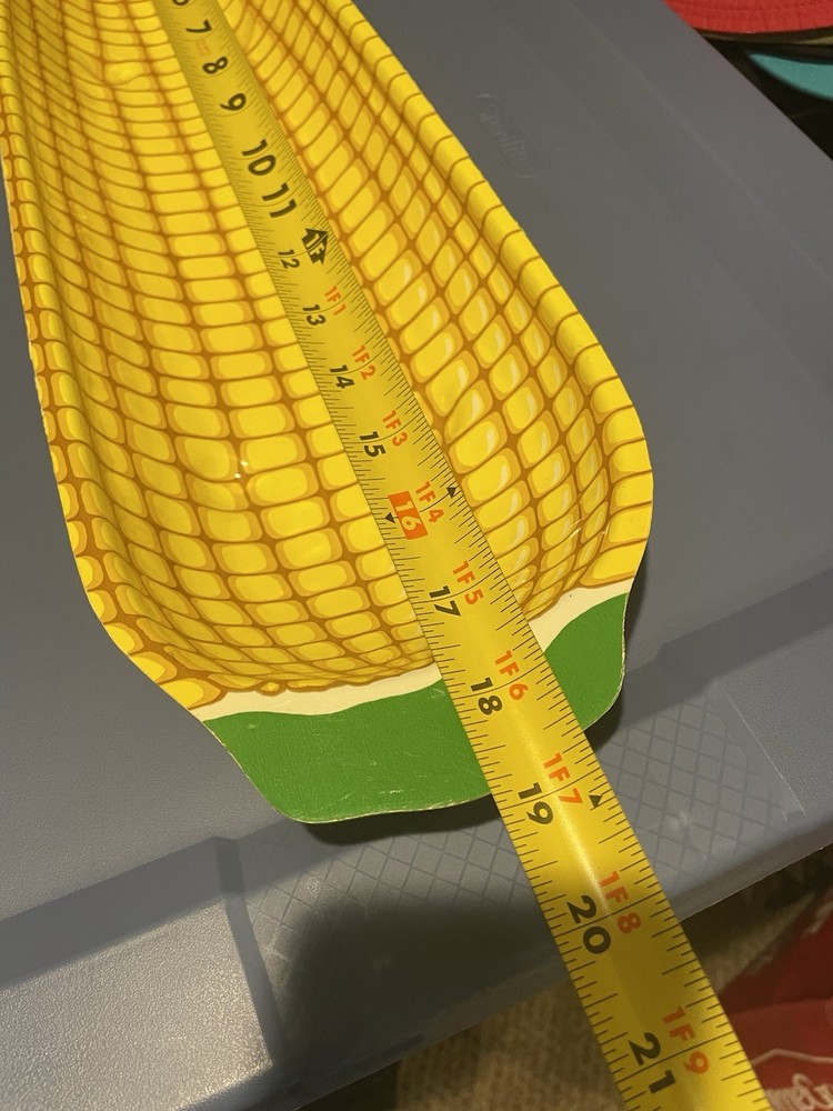 Large Corn Cob Serving Dish Tray Yellow Green Appetizer Dish Plastic