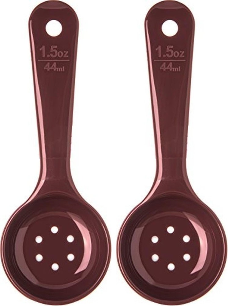 492304 Perforated Short Handle Portion Control Spoon 1 oz Yellow