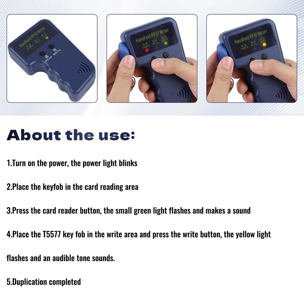 Handheld Copier RFID Reader Rewriter Smart ID Card Duplicator 125KHz Intellig...