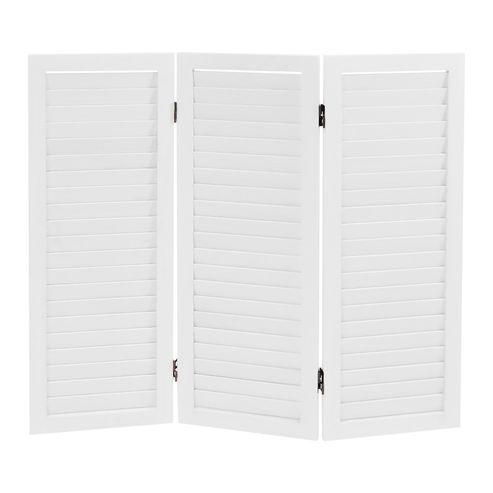 Modern 3 Panel Room Divider Screen, Freestanding Folding Room Divider, White