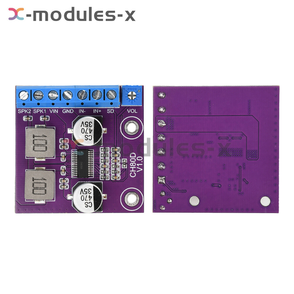 80W Stereo Voice Audio Amplifier Module Class D Amplifier Board Player Module