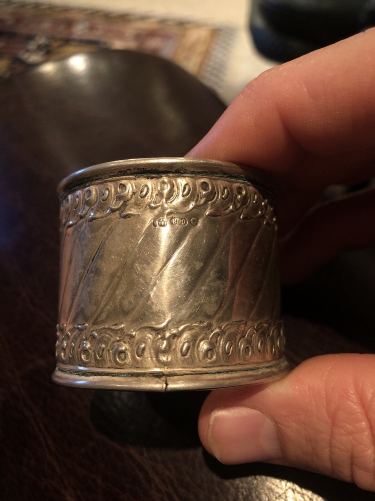Napkin Ring silver 800 mark "Crescent and crown "