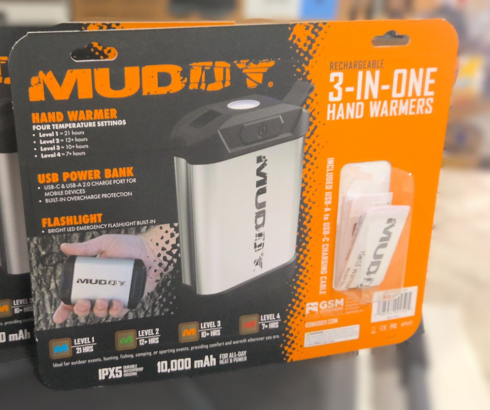 2 Pack Muddy Rechargeable 3 in 1 Hand Warmers
