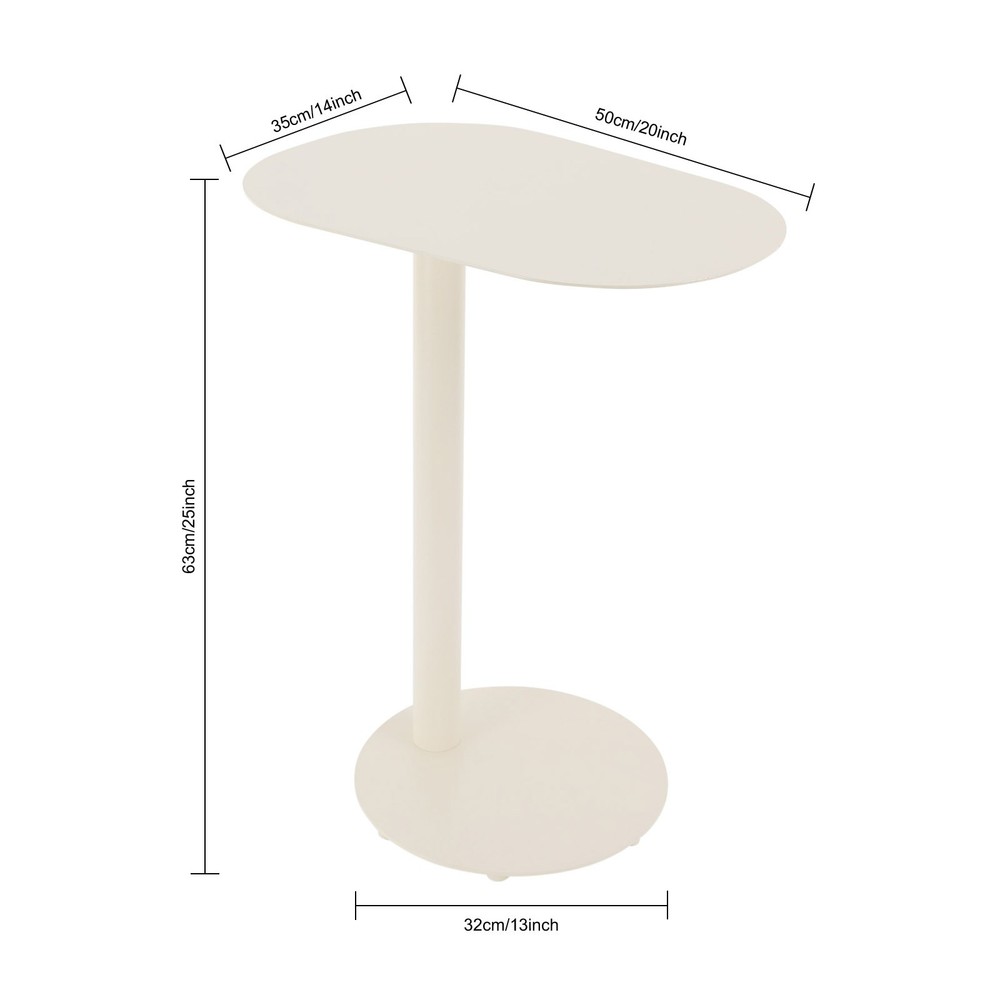 C-Shaped Side Table, Iron End Table, Couch Side Table Freestanding