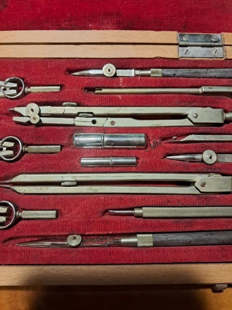 Vintage German Geometry/Drafting Drawing Set.