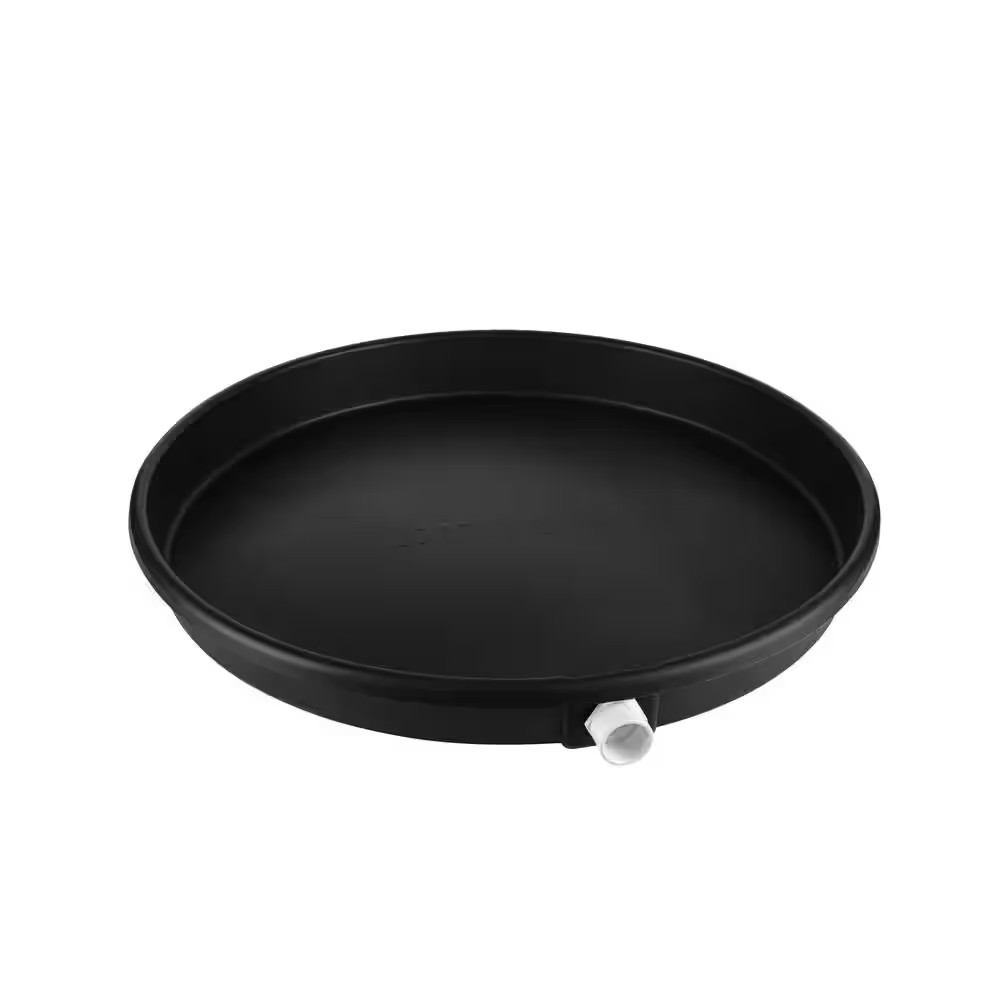 24 In. Plastic round Water Heater Drain Pan with PVC Fitting