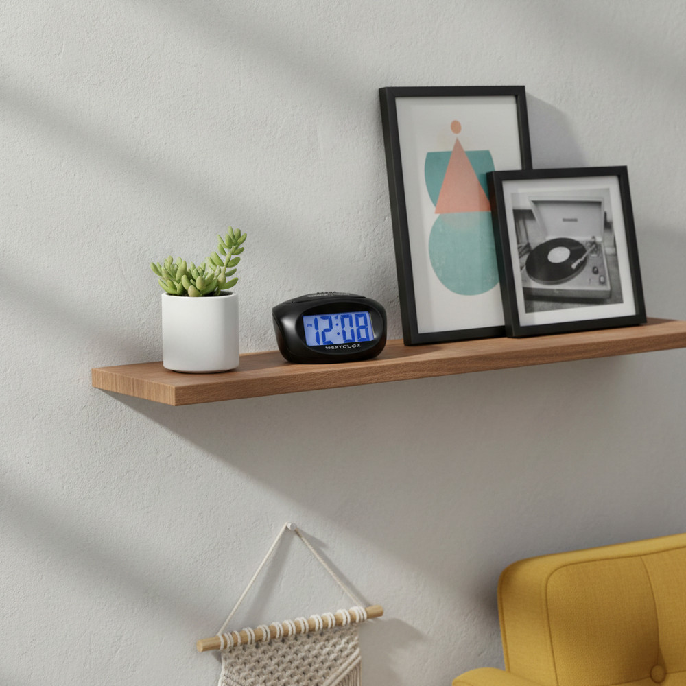 Westclox 1" LCD Alarm Clock – Large Digits with Blue Backlight