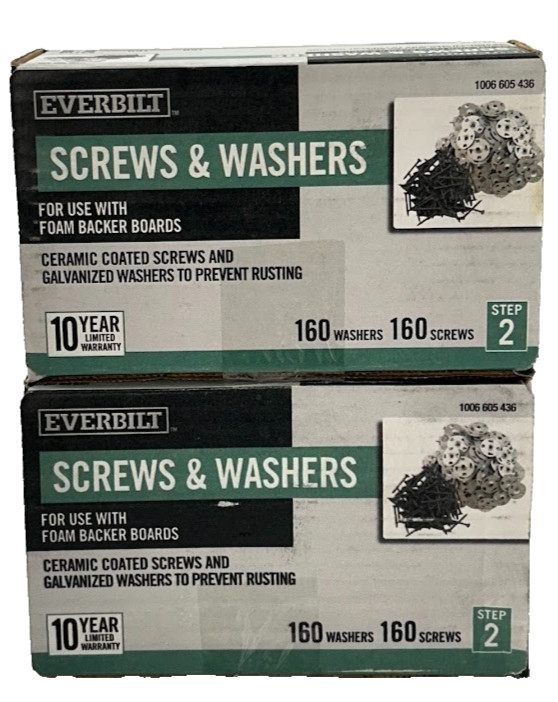 2 boxes Everbilt Watershield Shower System Foam Cement Backer Board Hardware Set