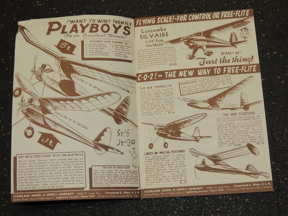 1949 Cleveland Models for '49 Model Airplane Catalog