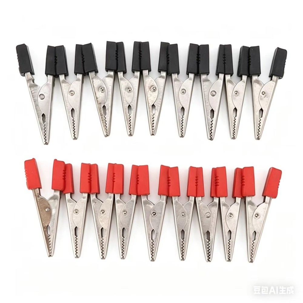 20 Pcs Nickel Plating Crocodile Clip Set Strong Spring For Electrical Testing