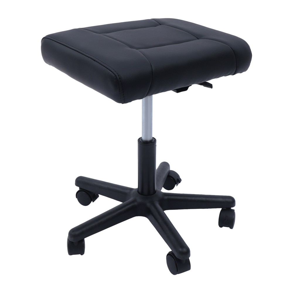 Footstool On Wheels, 15-20'' Adjustable Height, Rolling Stool Foot Rest Stool