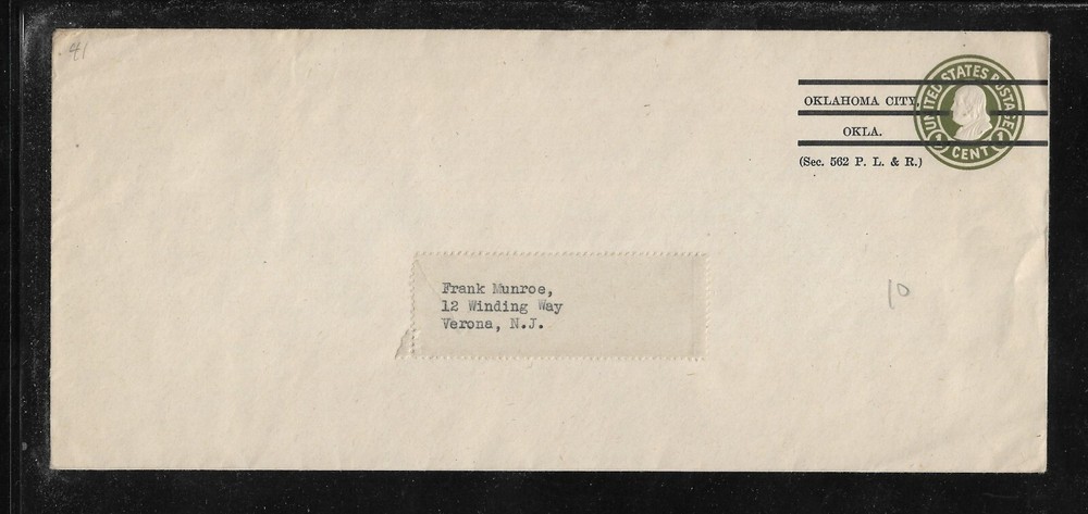 US Precancel Envelope: OK Oklahoma City - 1a2 E 30 41; Used