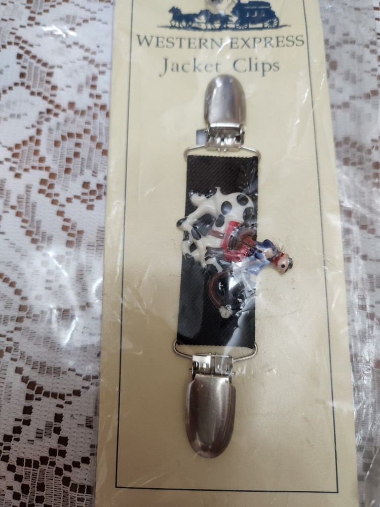 Black 'Western Express' Jacket Clips New in Pkg