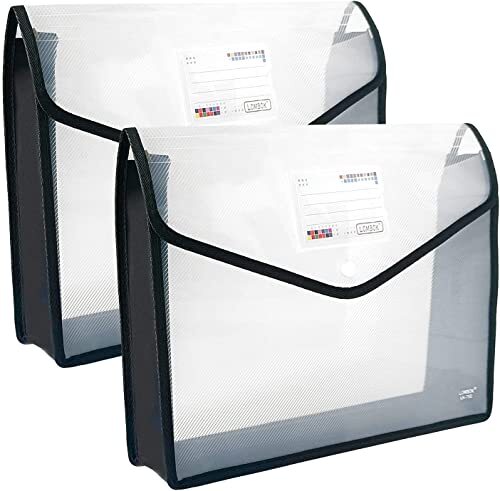 Plastic File Folders Legal Size Expandable Document Folder with 2 Pack Black