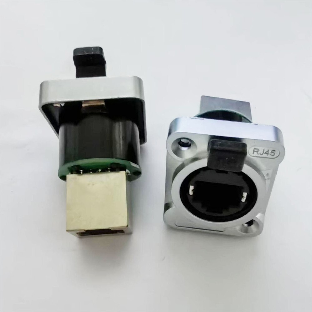 2x CAT5/6 RJ45 Feed-through Ethercon Chassis Panel Mount RJ45 Connector System