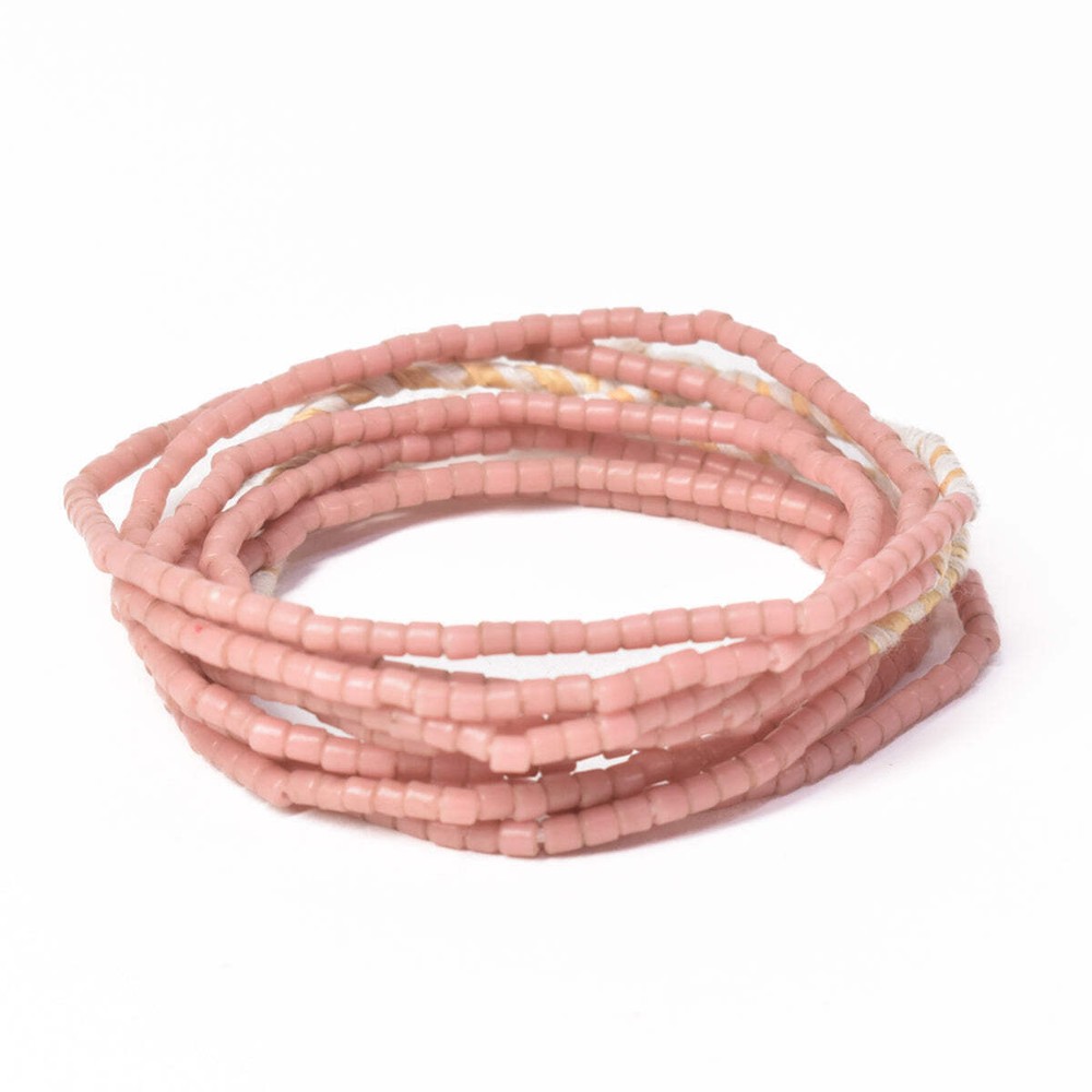 3 Strands Tile Pink Trade Beads