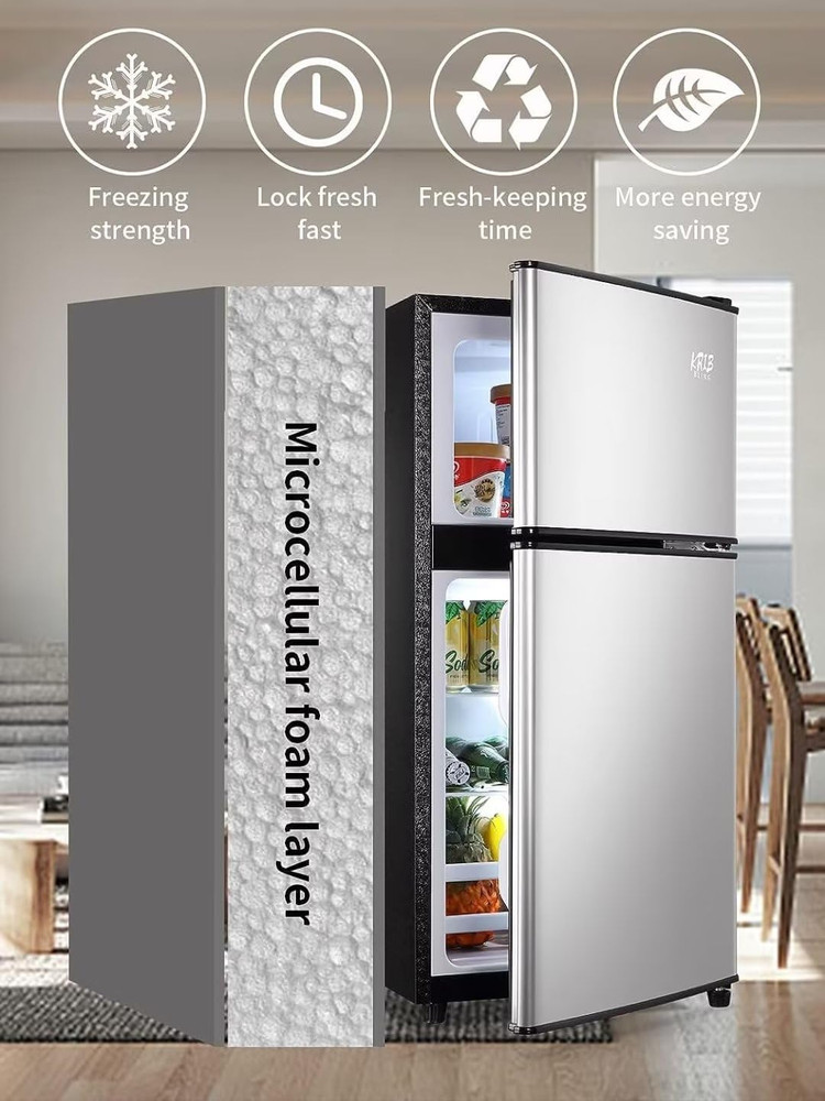 Compact Refrigerator with Freezer, Mini Fridge, 3.5Cu.Ft Small Refrigerator with