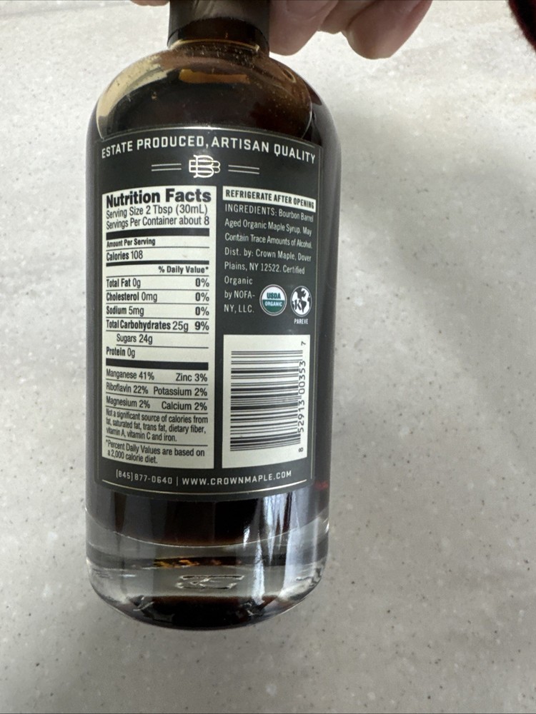 Crown Maple Syrup Bourbon Barrel Aged 8.5 Fl Oz