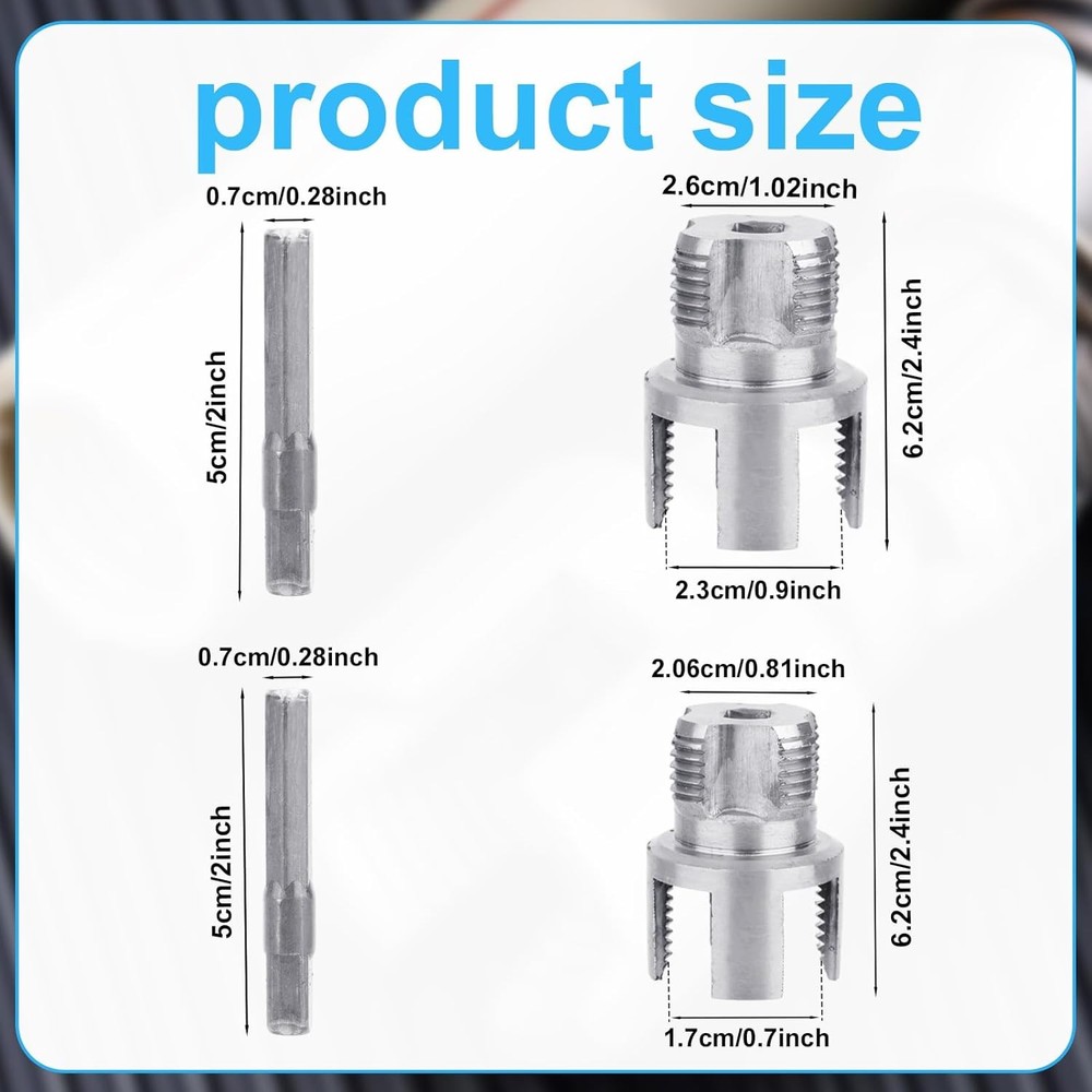 2pcs Pipe Thread Cutting Tool, Dual-Function Integrated Internal & External Pipe