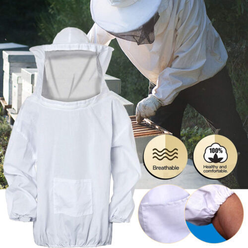 Veil Hat Jacket OverBee Keeping Suit Protective Coat Pull Tops Beekeeping Smock