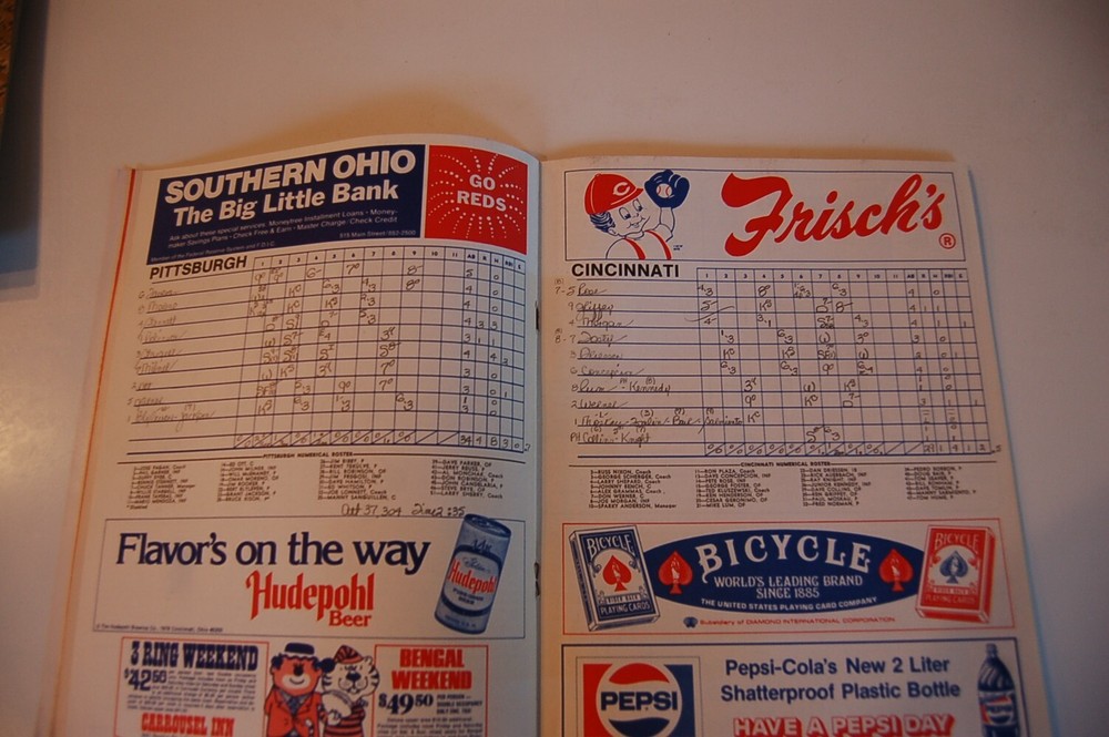 1978 Cincinnati Reds - Pittsburgh Pirates Baseball Program + Ticket