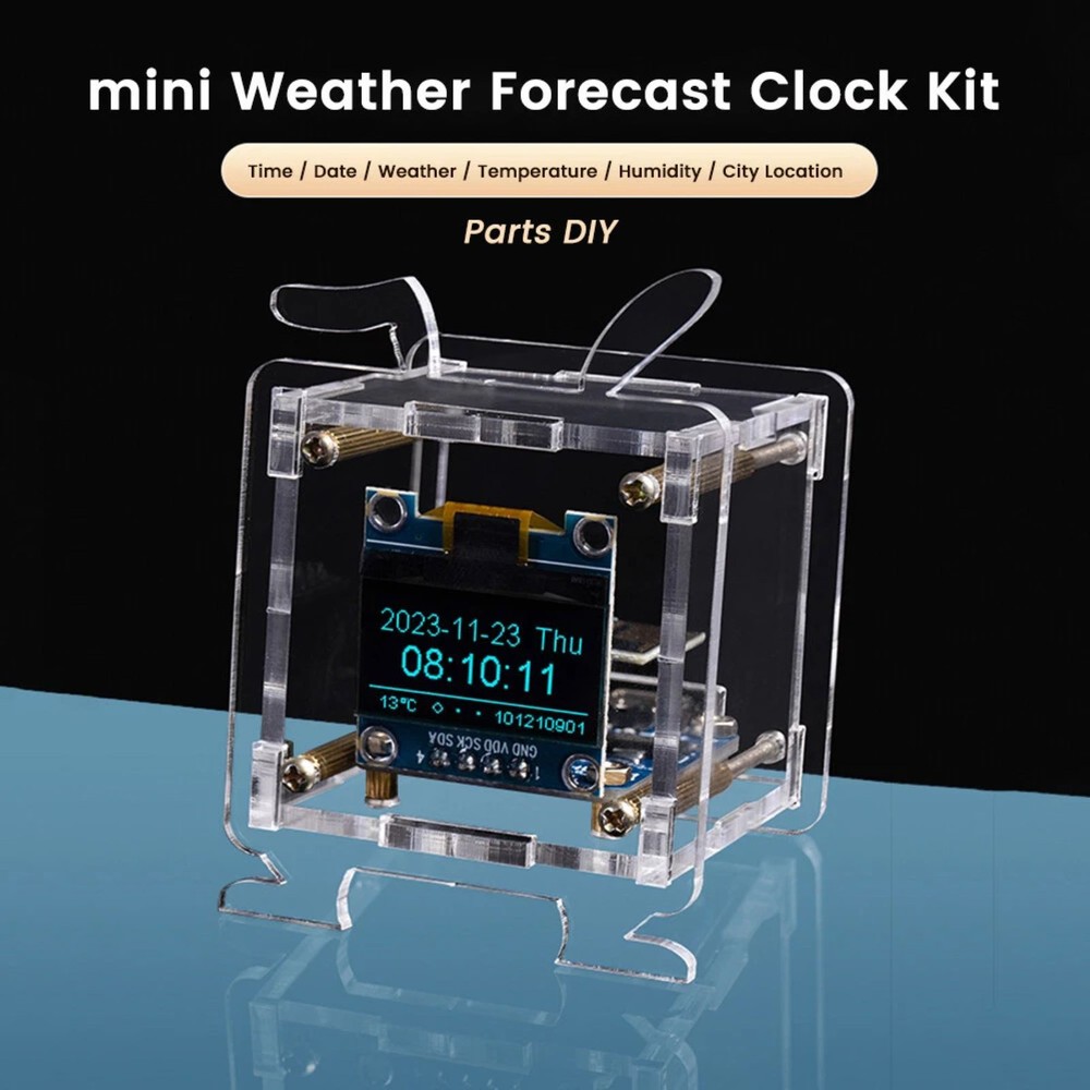 DIY electronic clock kit supports three interfaces displaying real-time time