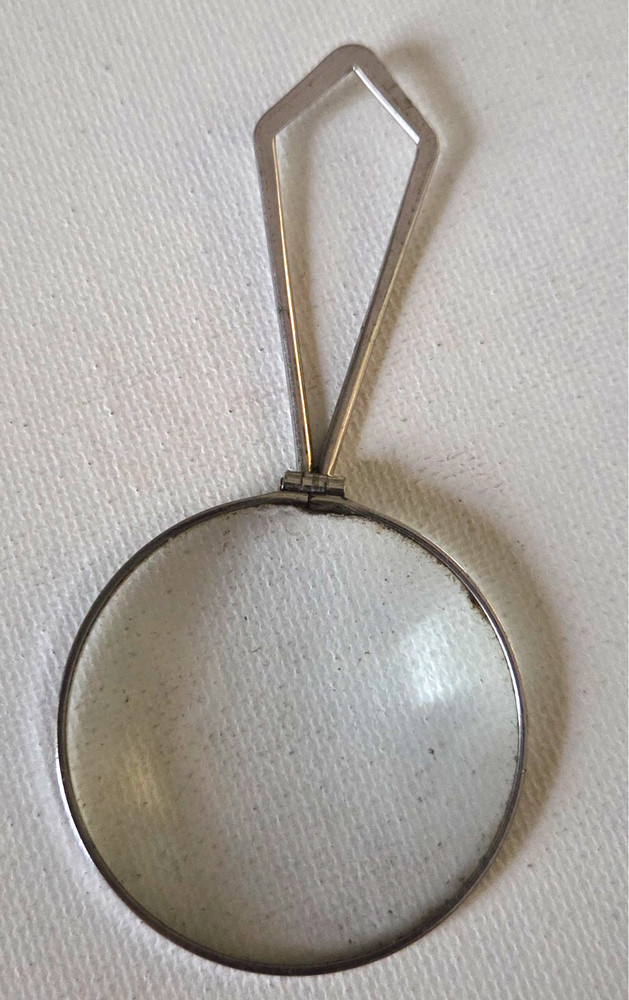 Antique Folding Pocket Monical / Magnifying Glass with Case