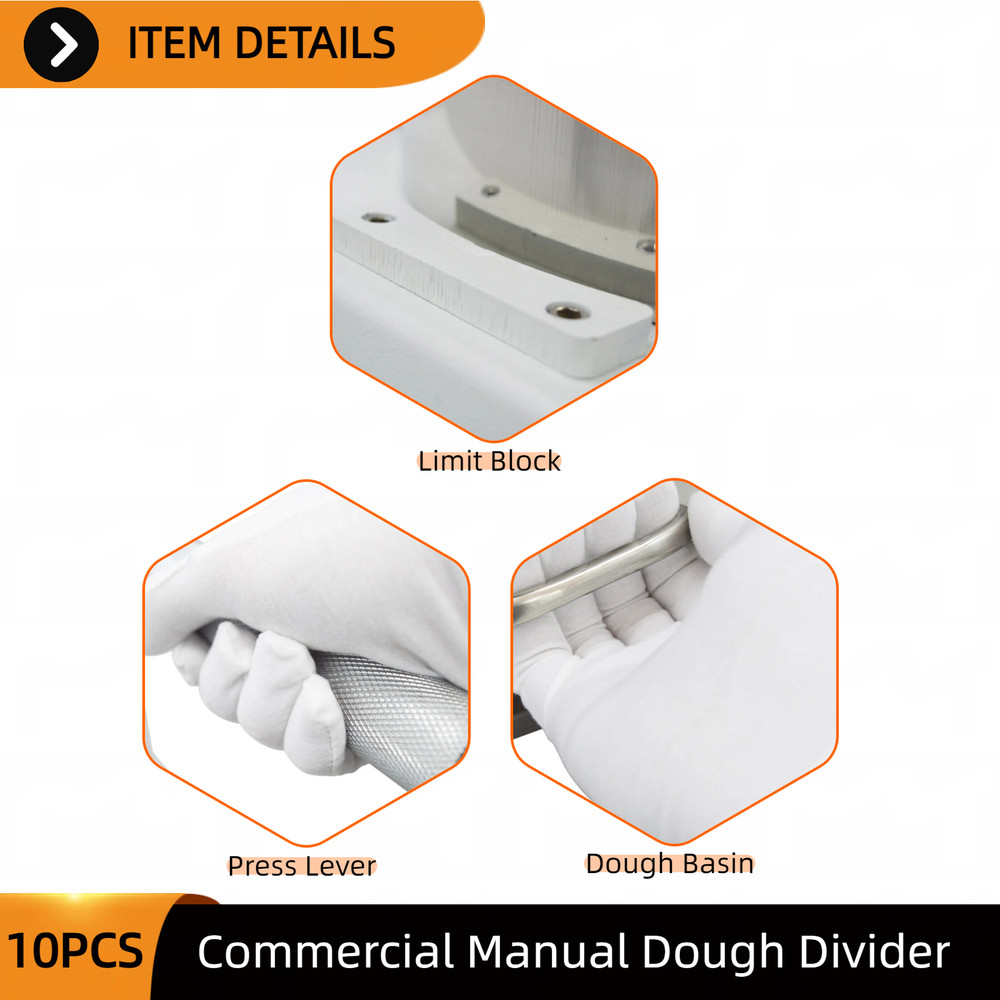 10-Piece Manual Dough Portioner Even Divider for Bakery Dough Processing