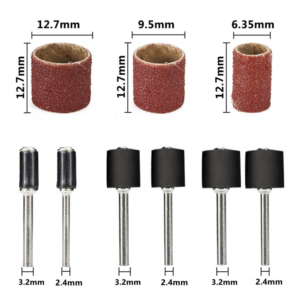 384PCS Drum Sanding Kit For Dremel Nail Drill Bits Accessories Rotary Tool Set