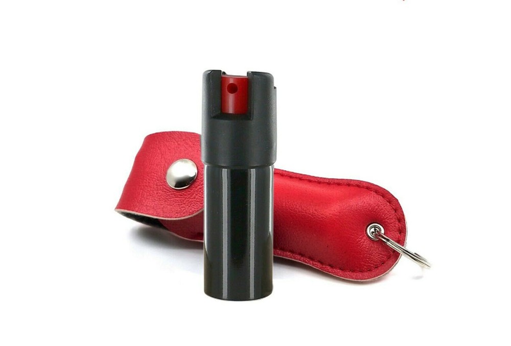 Pepper Spray .50oz RED Artificial Leather Key Chain Case ^^@#