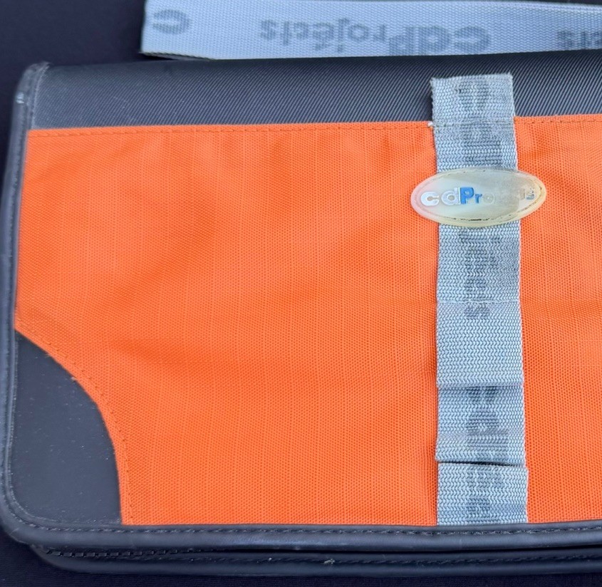 cdProjects CD DVD Storage Case 24 Binder Orange Grey Zip Media Organizer Wallet