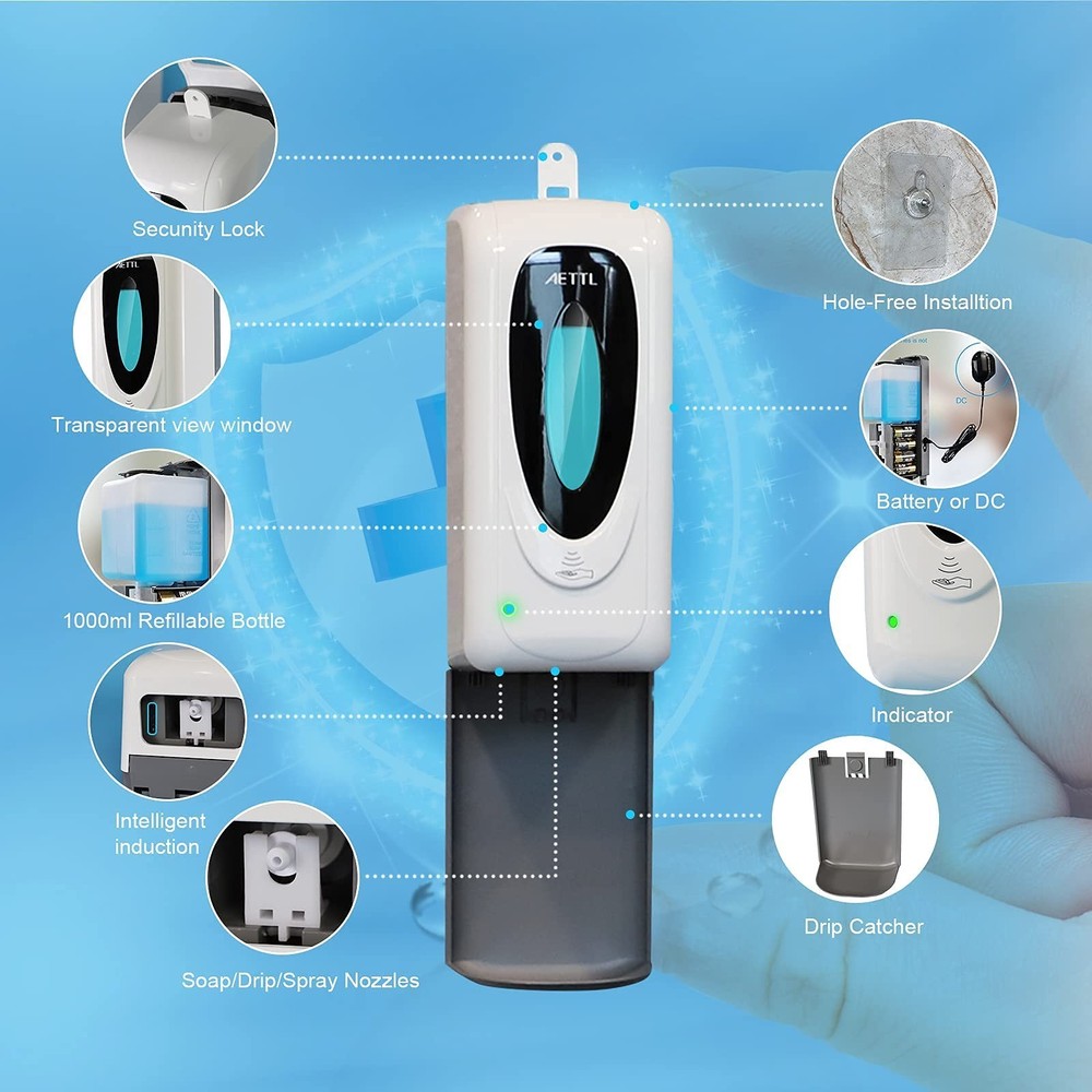 Touchless Automatic Foaming Soap Dispenser Wall Mount Motion Sensor 1306-s