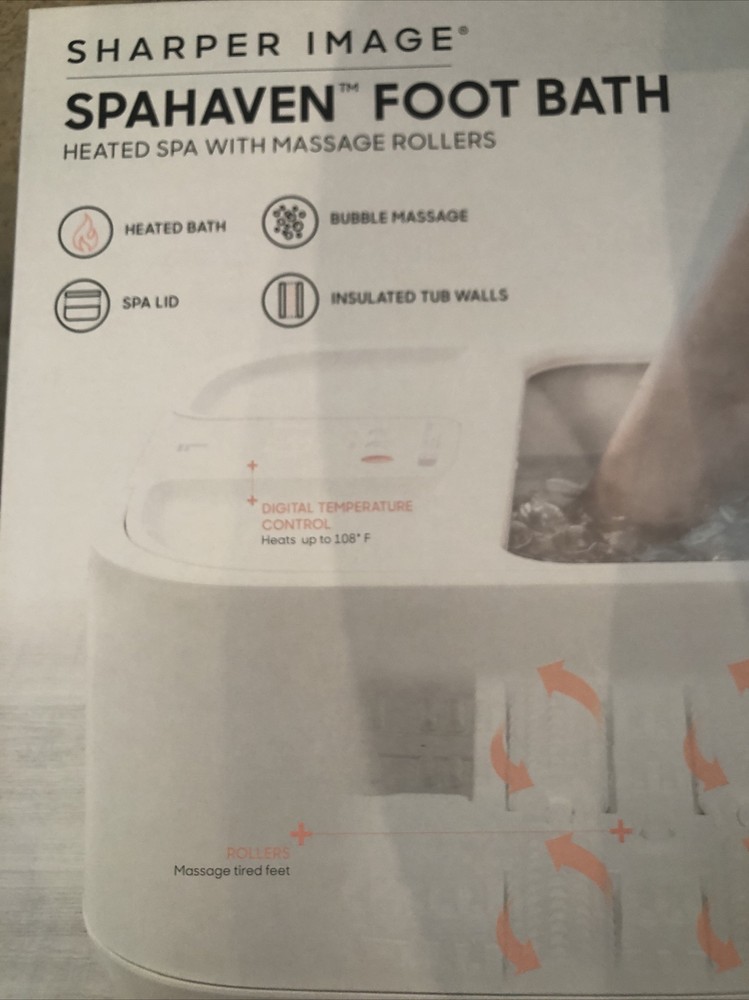 Sharper Image Spahaven Foot Bath Heated Spa With Massage Rollers