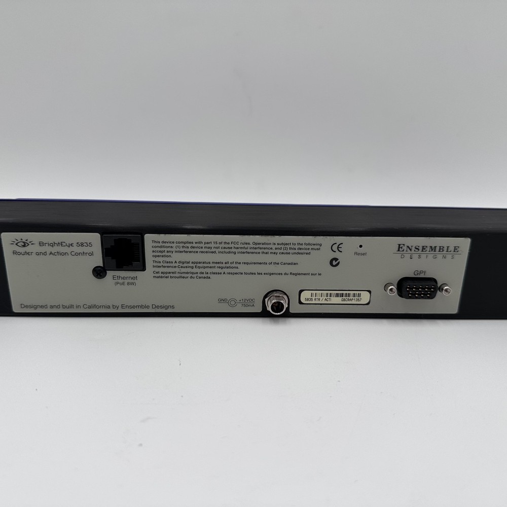 Ensemble Designs BrightEye 5835 Router and Action Control Panel