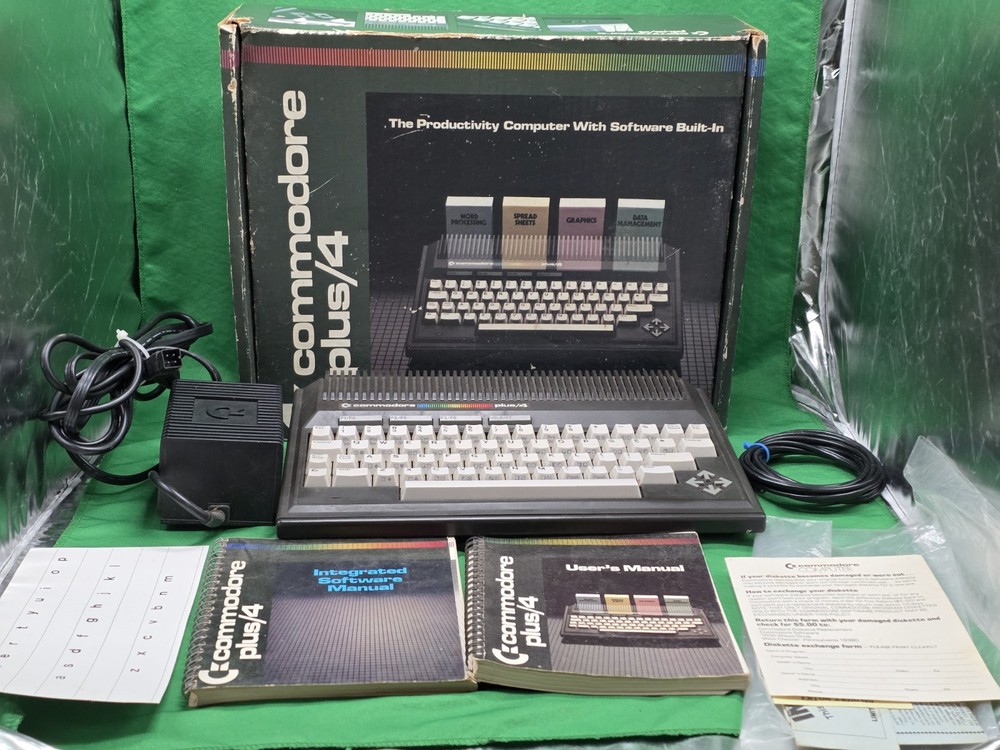 Commodore Plus/4 Vintage Home Computer with Box, Accessories, Manuals