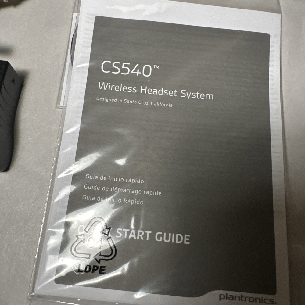 Plantronics CS540 Convertible Wireless Headset System COMPLETE - Box, Manual