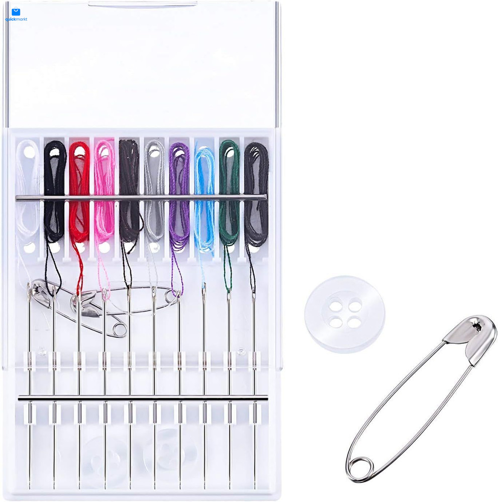 2 Boxes (20 Pcs) Pre Threaded Needle Kit Assorted Color (Simple Color)
