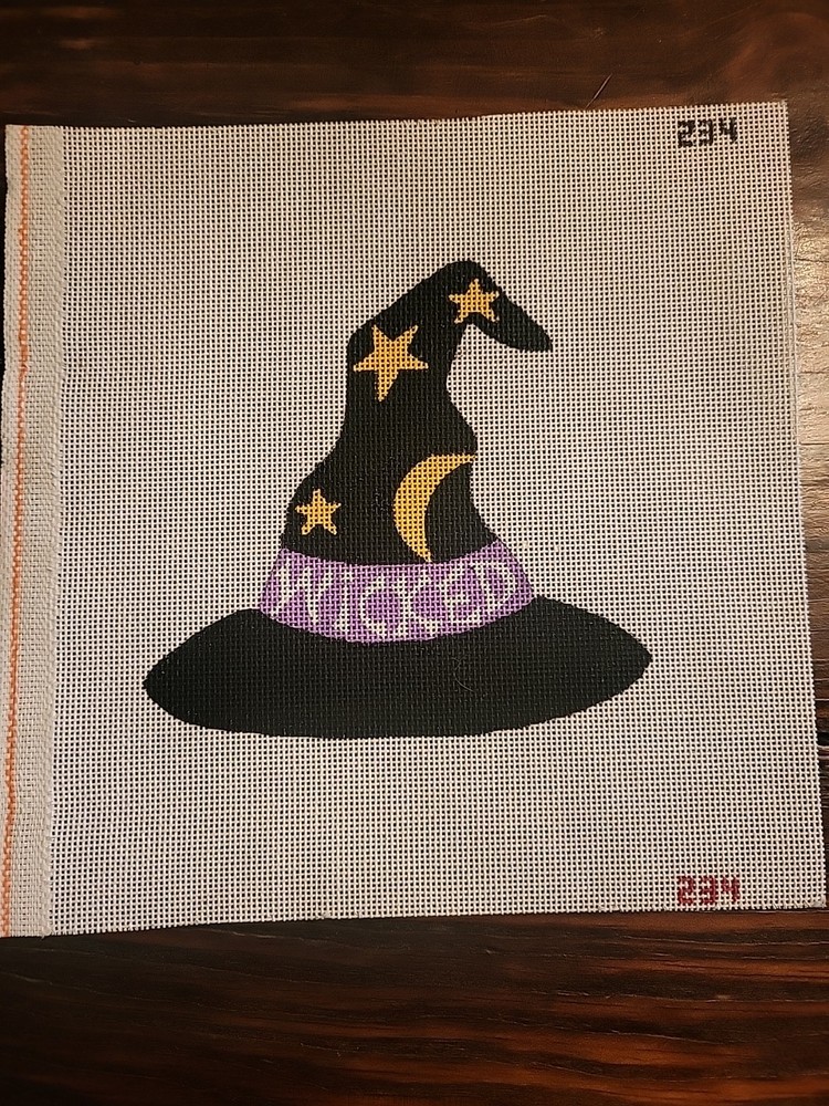Wicked Witch's Hat Needlepoint Canvas