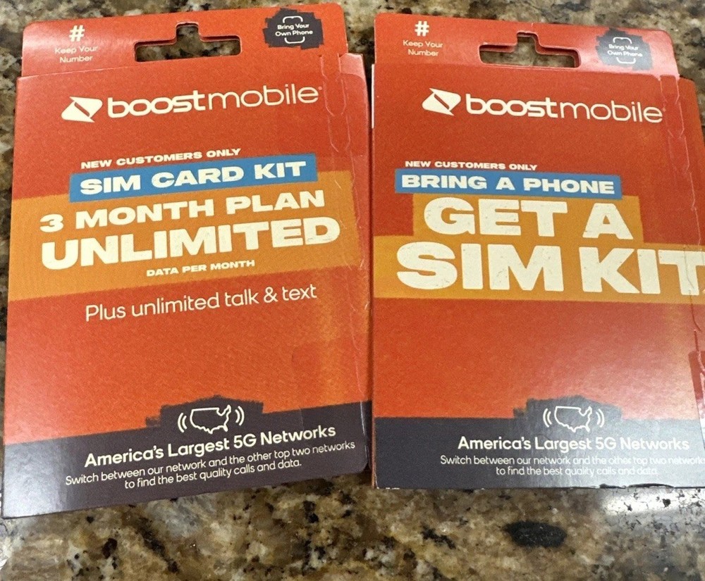 Boost Mobile Sim Card Kit 3 Month Unlimited Talk Text Data And Starter Kit BYOP
