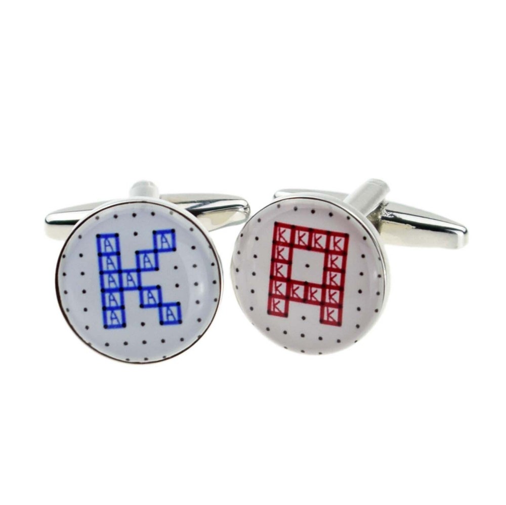 Personalised Letter Cufflinks with Initials Presented in Personalised Chrome Box