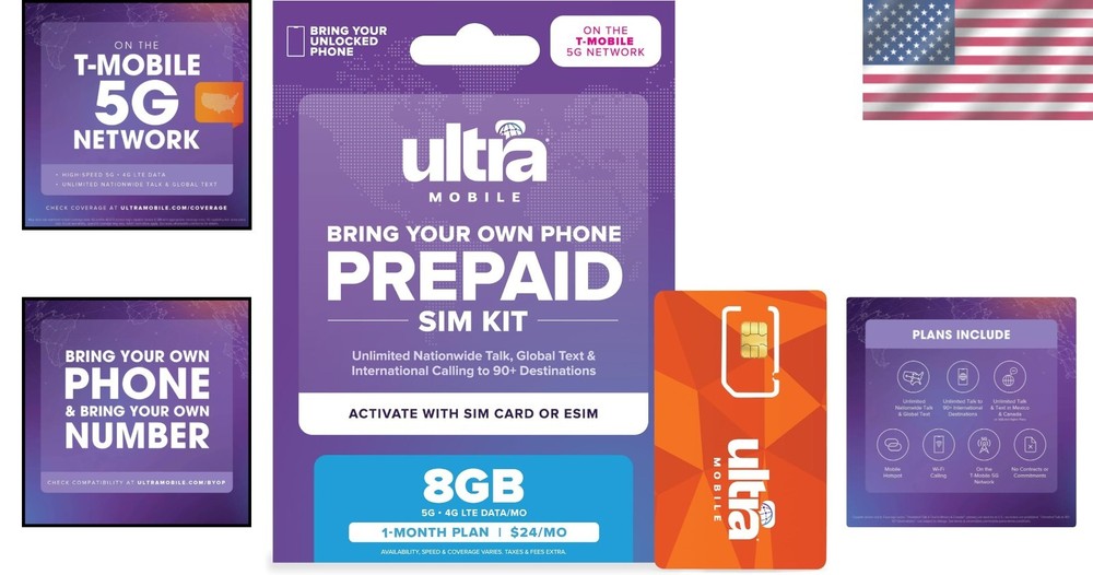 T-Mobile 24/mo. Prepaid Phone Plan - 8GB Data