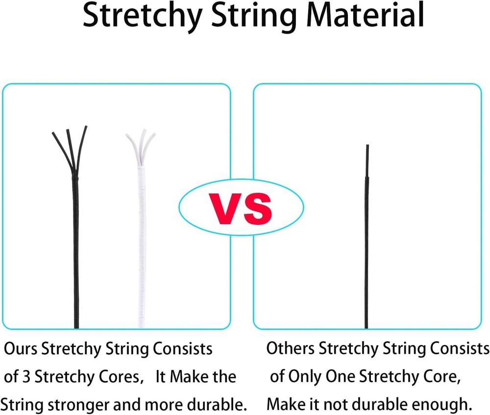 Stretchy String for Bracelets, 3 Rolls 1 Mm 495 Feet Sturdy Elastic String Cord