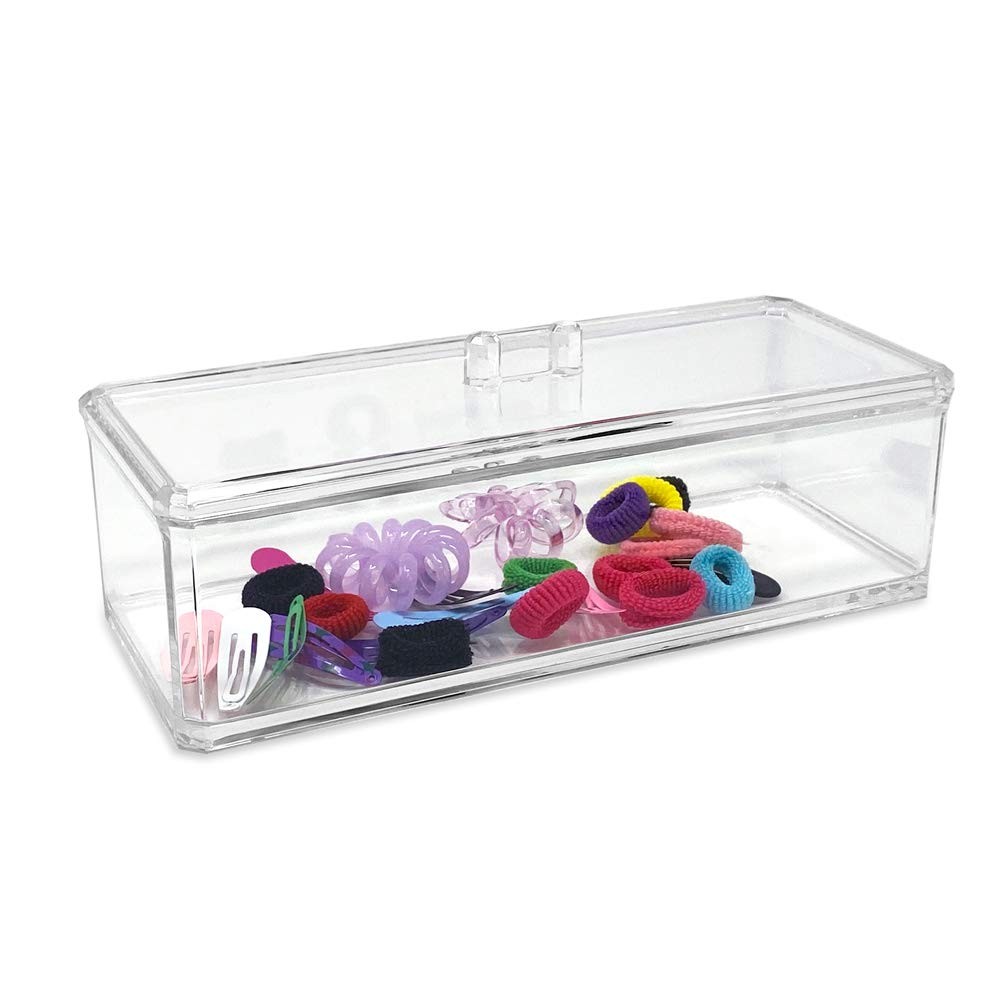Acrylic Storage Organizer, Rectangular, Stackable, with Lid | Home Organization