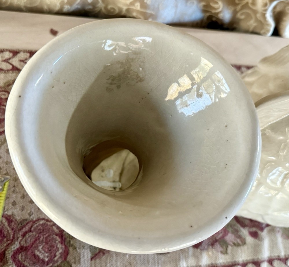 Vintage Hollywood Regency Gladding McBean Styled Cream / White Koi Fish Planter