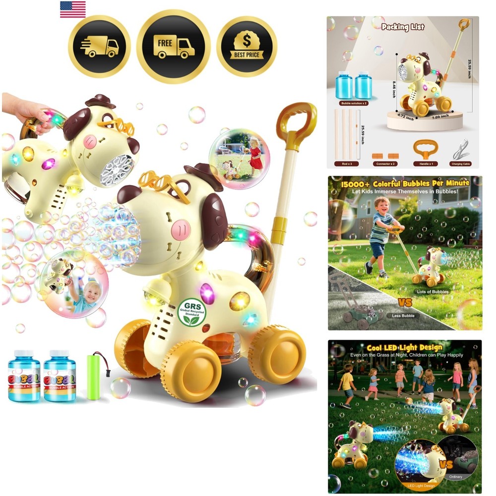 Automatic Bubble Machine for Toddlers: Portable Dog Bubble Maker Blower Toys ...